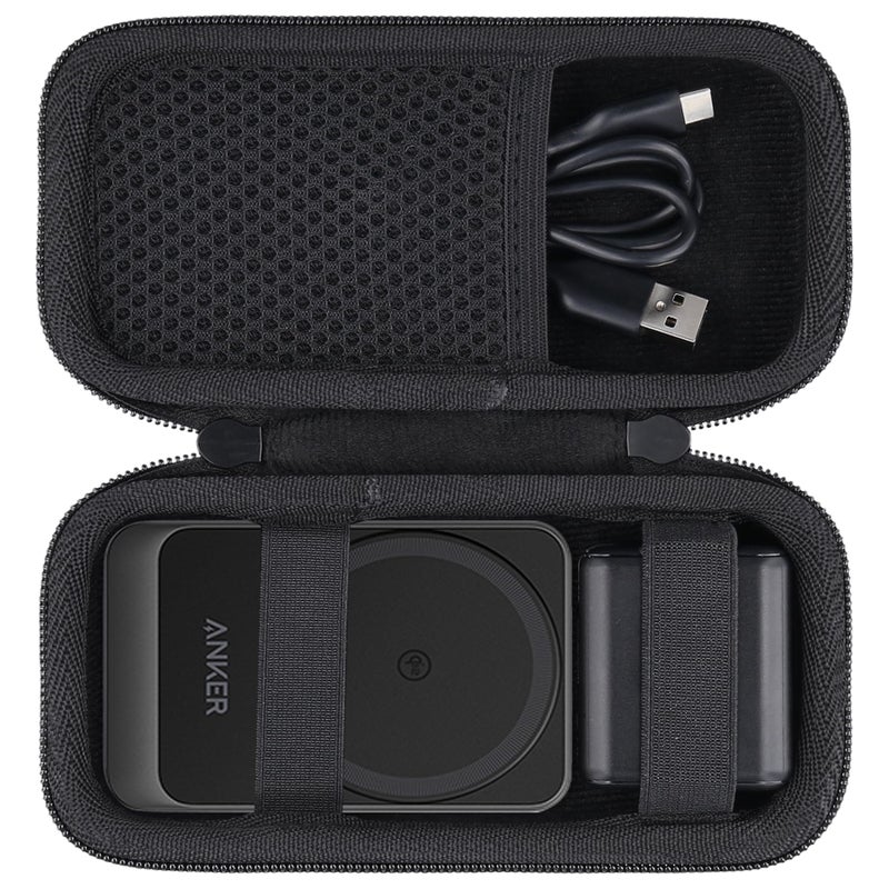 co2CREA Hard Case Compatible with Anker MagGo 3-in-1 Charging Station Qi2 Certified 15W MagSafe-Compatible Wireless Charger Stand, Black Case - Image 1