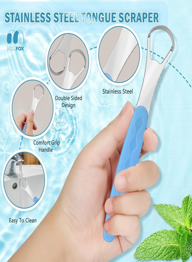 Milifox Tongue Scraper for Adults, Stainless Steel Tongue Scraper Cleaner with Case, Metal Scrapers for Kids, Travel, Home, Reduce Bad Breath and Breathe Fresh (Light Blue - Image 5