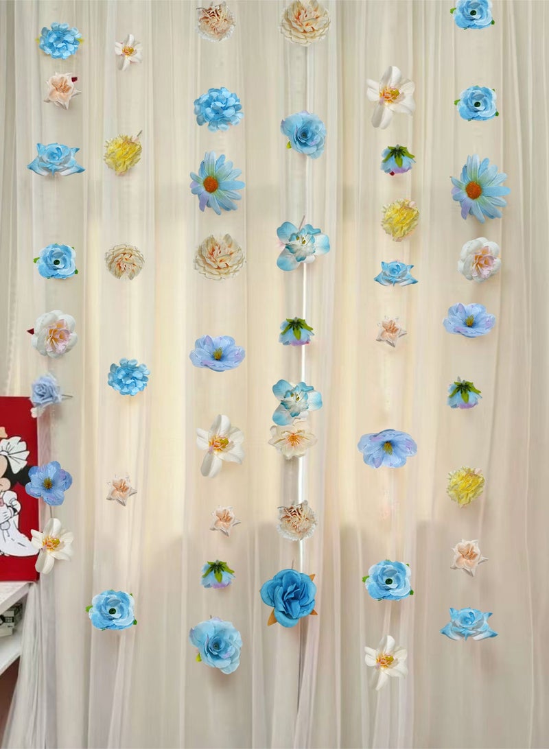 هومار كيت مجموعة من 52 قطعة من الزهور الاصطناعية المعلقة مع ستائر يمكنك تركيبها بنفسك، وديكورات عائمة وسقفية لحفلات أعياد الميلاد وحفلات الزفاف - Image 5
