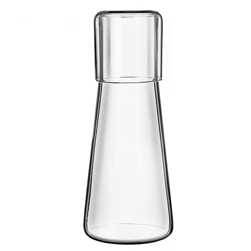 ZILJJ ZILJJ Clear Bedside Water Carafe Set with Tumbler Glass for Bedroom Mouthwash Decanter for Bathroom Night Water Carafe with Cup for Nightstand 30 oz850ml 
