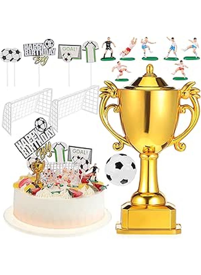 Unomor Soccer Cake Decorations for Boys Birthday Party Supplies Light Safe Toppers - Image 1