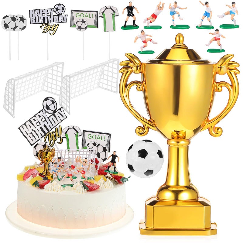 Unomor Soccer Cake Decorations for Boys Birthday Party Supplies Light Safe Toppers - Image 2