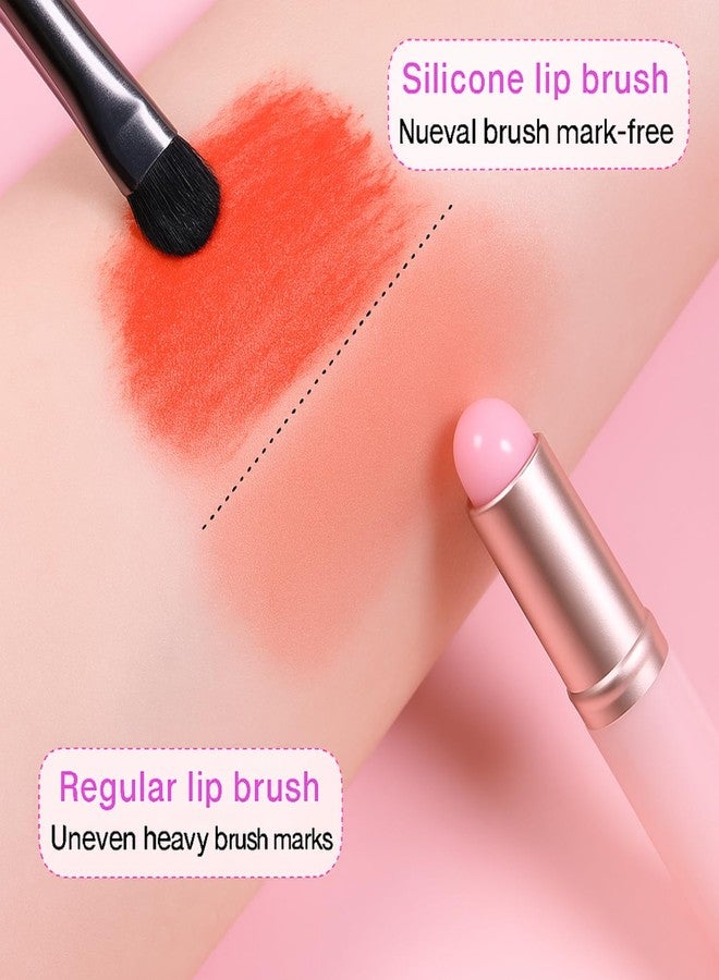 Flavizo 2 Pcs Silicone Lipstick Brush Applicator, Soft Flexible Lip Brushes for Lipstick Balm Gloss, Easy to Clean Lipstick Applicator and Concealer, Portable Lip Tool - Image 3