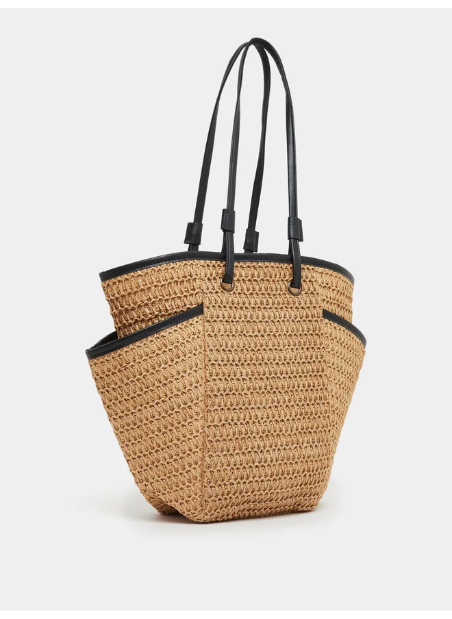 Styli Styli Textured Shoulder Bag with Dual Handle
