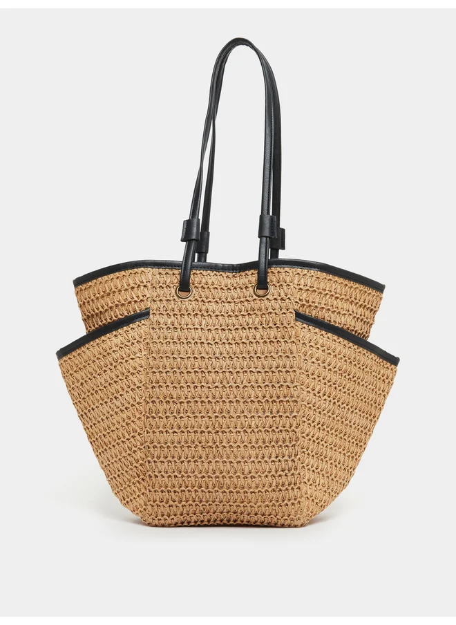 Styli Styli Textured Shoulder Bag with Dual Handle