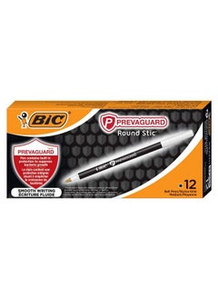 Bic Prevaguard Round Stic Ballpoint Pen With Builtin Protection To Suppress Bacteria Growth Medium Point (1.0 Mm) Black 12Count  - Image 4