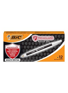 Bic Prevaguard Round Stic Ballpoint Pen With Builtin Protection To Suppress Bacteria Growth Medium Point (1.0 Mm) Black 12Count  - Image 3
