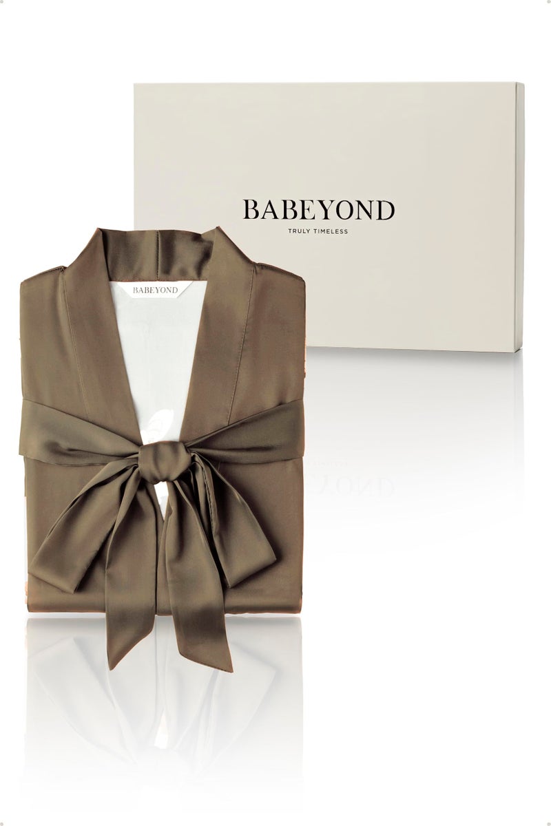 BABEYOND BABEYOND Kimono Robe Cover up with Box Long Floral Satin Sleepwear Silky Bathrobe Bachelorette Robe  - Image 4
