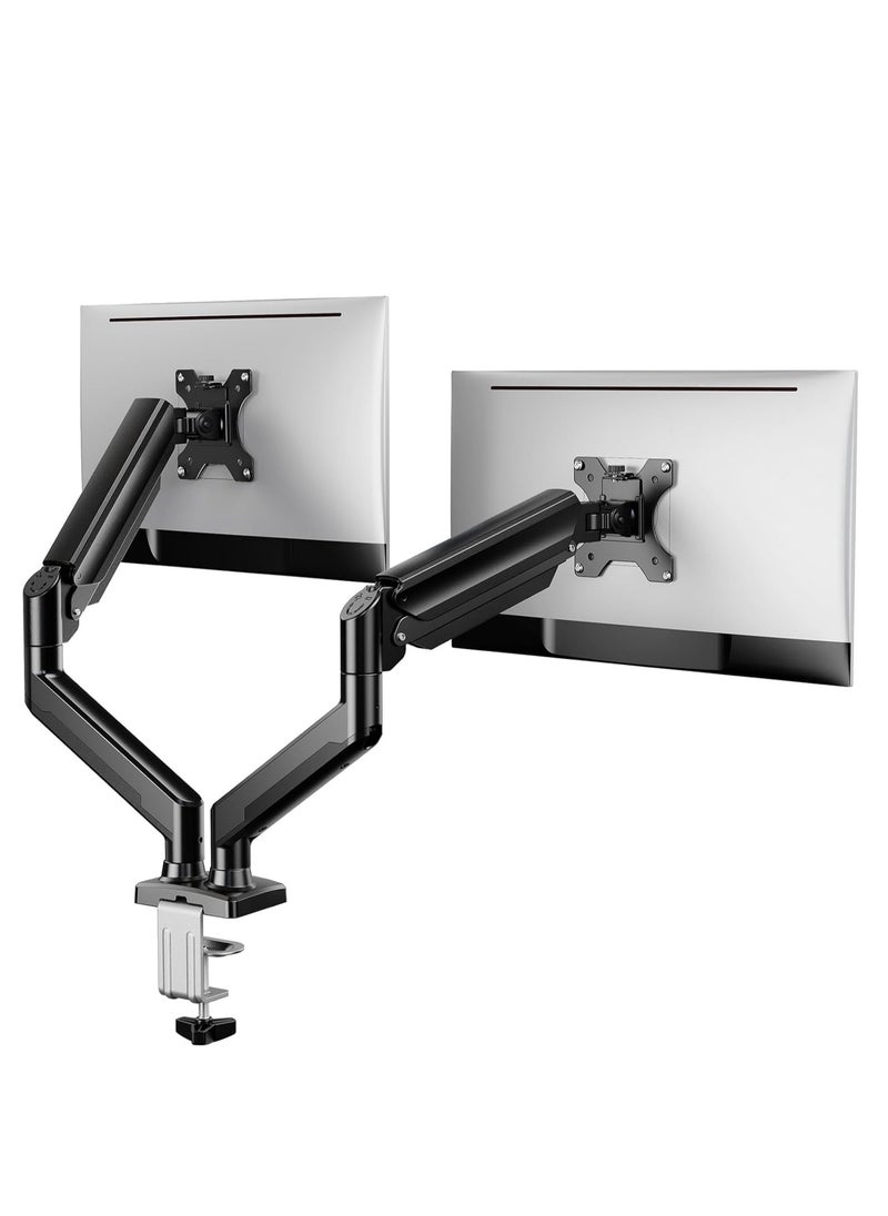 ELTRAZONE Dual Monitor Stand up to 32 Inches – Adjustable Dual Monitor Mount, Sturdy Steel VESA Monitor Stand with Max Load of 22lbs per Arm, Compatible with VESA 75x75/100x100mm – Ergonomic and Durable Solution for Home & Office  - Image 1
