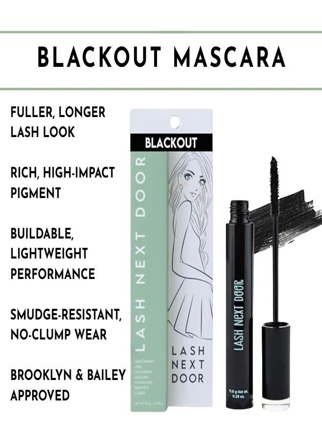 Lash Next Door Blackout Water Resistant Mascara by Brooklyn & Bailey - Volume and Length, Smudge Proof, No Clump Eye Makeup for Women (2-Pack, 0.39 oz Each) - Image 2