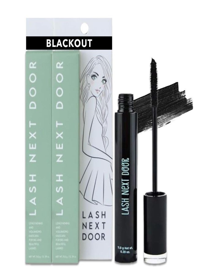 Lash Next Door Blackout Water Resistant Mascara by Brooklyn & Bailey - Volume and Length, Smudge Proof, No Clump Eye Makeup for Women (2-Pack, 0.39 oz Each) - Image 1