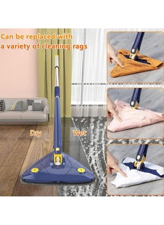 360 Degree Rotating Cleaning Mop (with Extra Spare) - Triangle Mop with Long Handle Stainless Steel, Pressure Washer, Dry and Wet Mop for Floor, Window, Ceiling, Narrow Space - Triangle Microfiber Mop Cloth - Quick Dry and Reusable for Wet and Dry Cleaning of Floor, Wall, Ceiling, Windows - Adjustable Rotating Mop Cloth - 360 Degree Rotating Telescopic Mop with Automatic Water Pressure, for Cleaning Kitchen, Wall, Ceiling, Sofa, Corner - pzsku/Z15FE0AC343AA874B2260Z/45/_/1739356714/11a80757-d817-4786-93be-245046e639b3