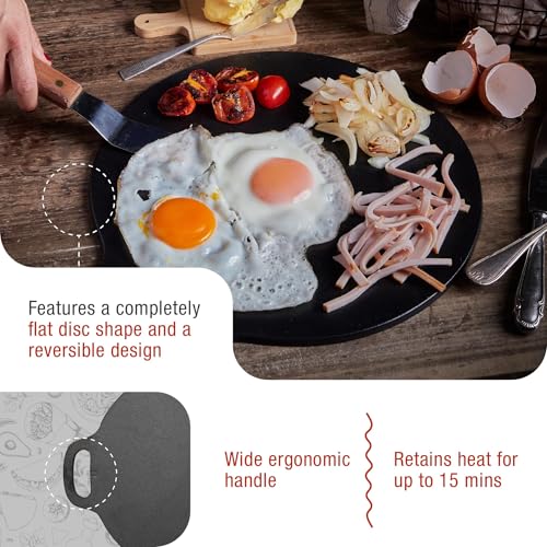 Victoria 15-Inch Cast Iron Tawa Dosa Pan, Pizza Pan with a Loop Handle, Crepe Tawa Preseasoned with Flaxseed Oil, Made in Colombia - Image 3