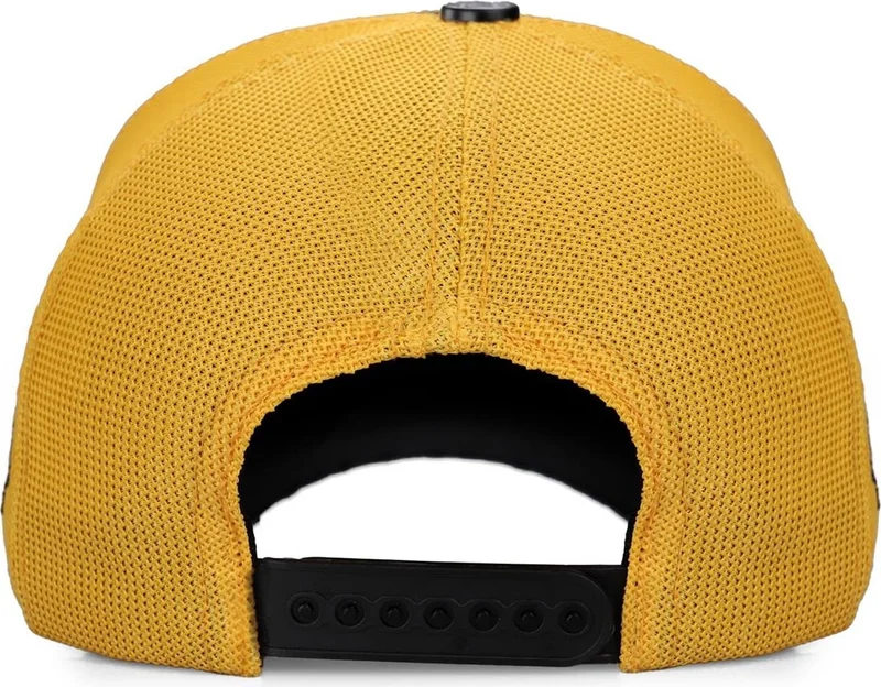 Black Börk Blackbörk V1 Trucker Legend - Unisex Dark Anthracite-Yellow Hat (Cap) with 2 Code Logo