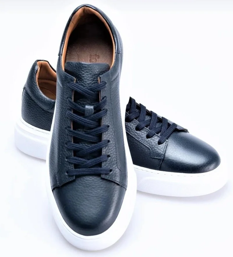 باجز شوز Bagsshoes 2501 Footcap Men's Genuine Leather High Sole Premium Sneaker Shoes