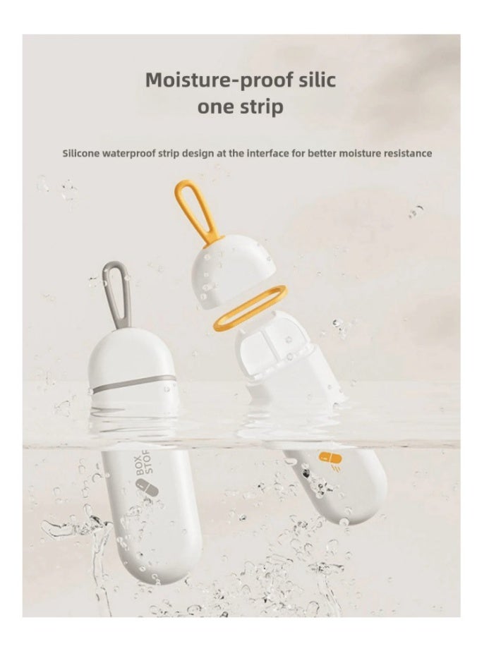 منظم ادوية وفيتامينات يومي قطعة واحدة - مقسمة ل 3 اماكن، علبة محمولة للسفر، تستخدم للأدوية والمكملات الغذائية وزيت السمك (أبيض) - Image 5