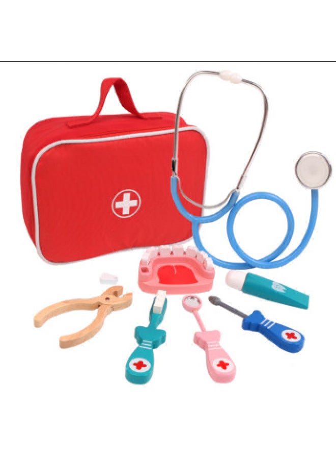 Children's Simulation Doctor Set Children's Early Education Educational Interactive Doctor Role Play Wooden Toys-Color:TL-Fun Doctor Set C - Image 1