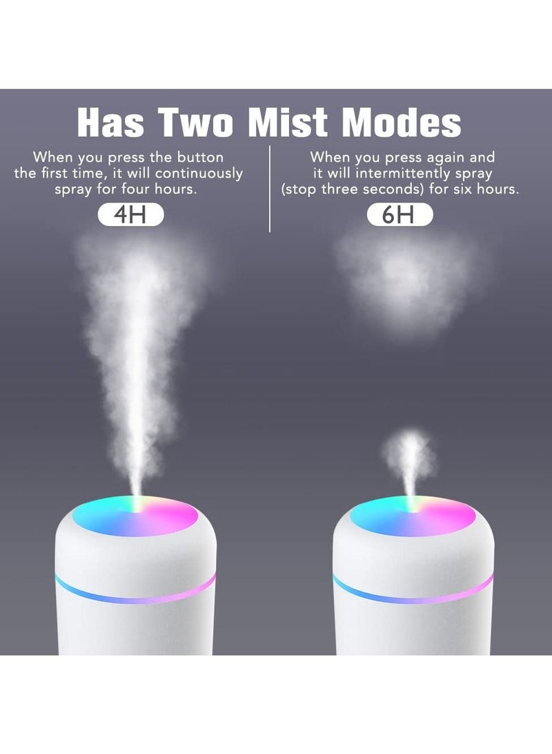 Colorful Cool Mini Humidifier, Essential Oil Diffuser, Aroma Essential USB Personal Desktop Humidifier for Car, Office Room, Bedroom etc,2 Adjustable Mist Modes (White) - Image 4