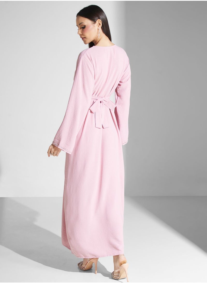 hayas closet - Embellished Belted Jalabiya - Image 1