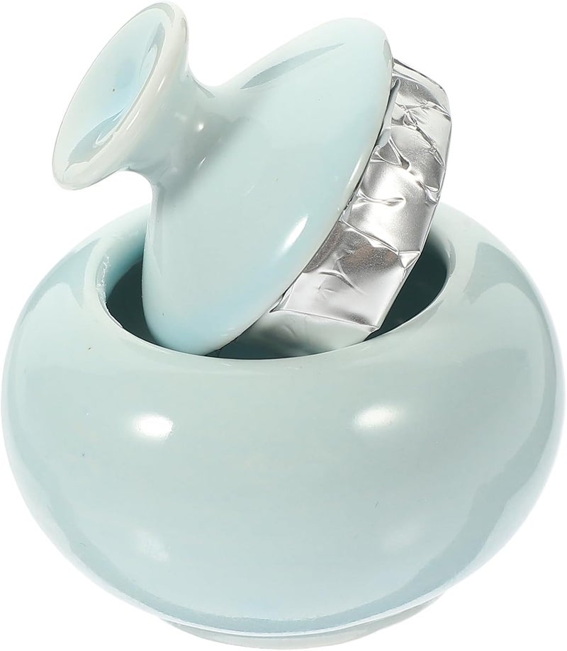 Ceramic Lip Balm Container with Lid Mini Sealed Refillable Cosmetic Sample Jar Travel Cream Case for Personal Care - Image 1