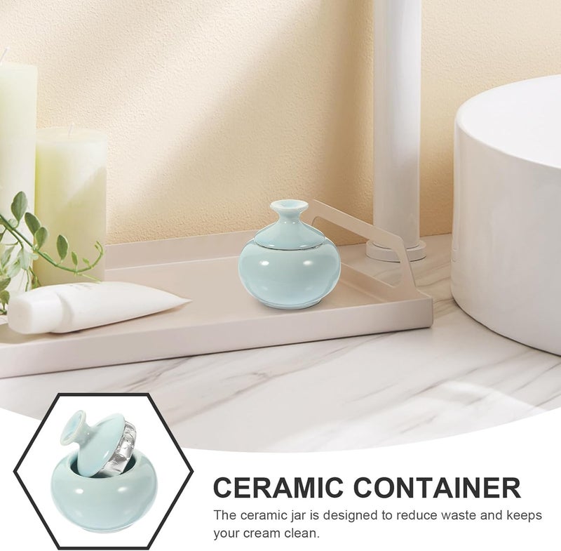 Ceramic Lip Balm Container with Lid Mini Sealed Refillable Cosmetic Sample Jar Travel Cream Case for Personal Care - Image 3