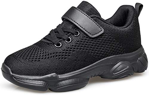 MURDESOT Kids Shoes Toddler Boys Girls Athletic Running Sports Strap Sneakers for ToddlerLittle KidBig Kid 11 All Black