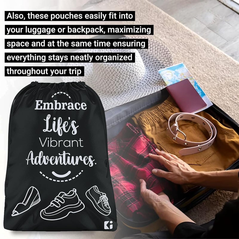 Kuber Industries Pack of 3 Travel Organizer Combo Set Cloth Storage Bags WaterResistant Organizer for ShoeGarmentsLaundryLingerie Cloth Carrying Bag SmallMediumLarge Black - Image 4