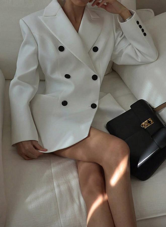 Take Two Women Longline Double-Breasted Blazer - Image 4