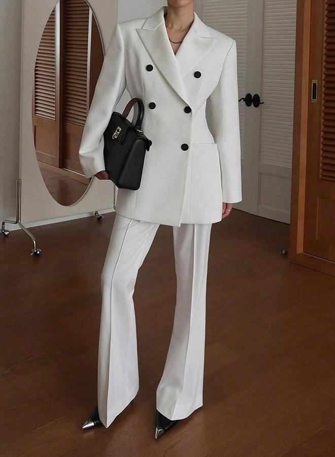 Take Two Women Longline Double-Breasted Blazer - Image 3