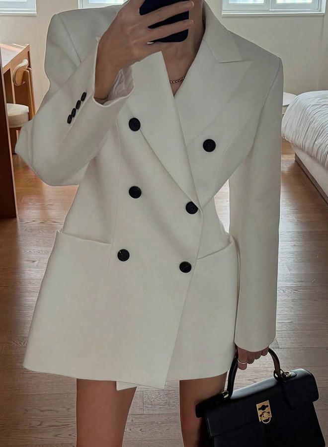 Take Two Women Longline Double-Breasted Blazer - Image 1