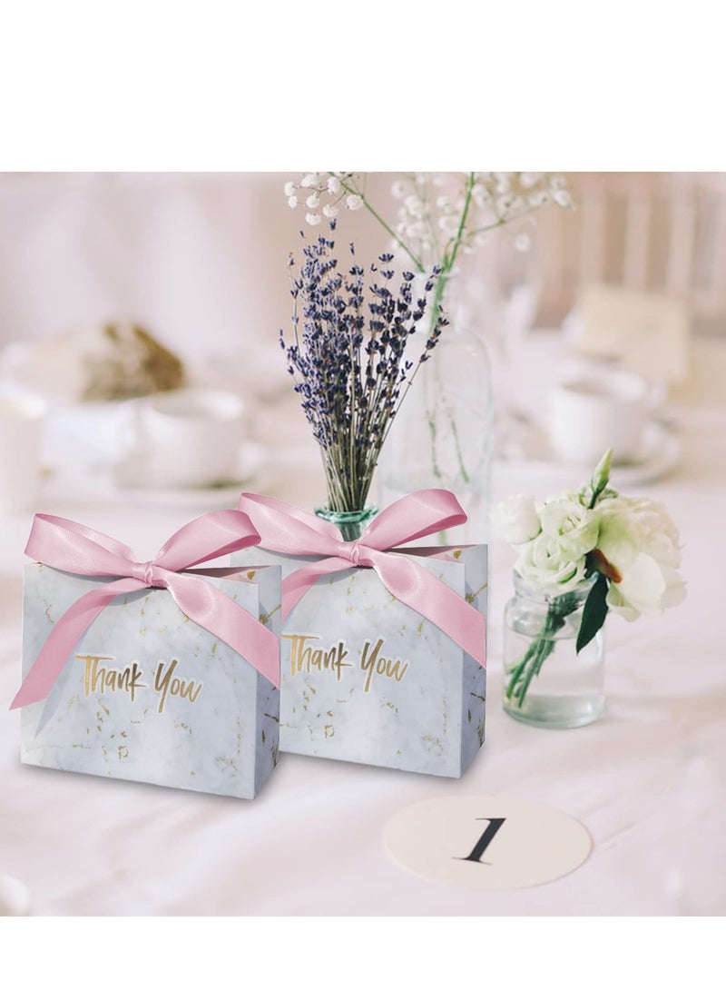 Zikra 40Pcs Thank You Gift Bags with Bow Ribbon Small Paper Gift Bags Favour Bags for Wedding Party Birthday Party Baby Shower Pink Ribbon - Image 5