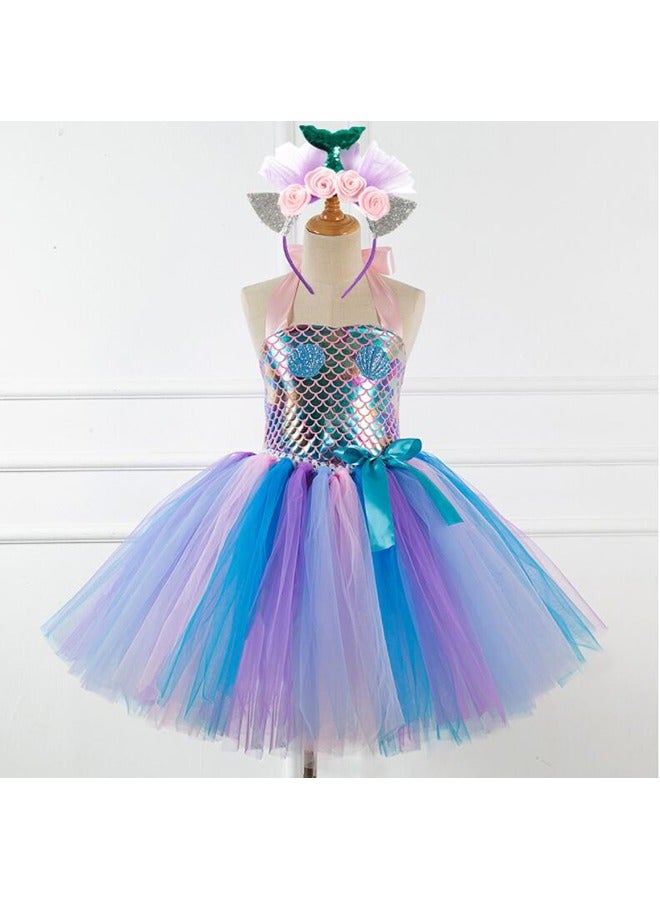 Beauenty 2-Piece Cosplay Inspired Cotton Polyester Rainbow Birthday Party Outfit - Image 1