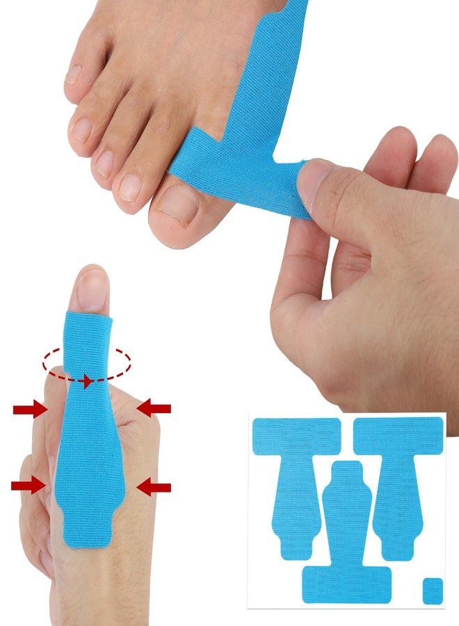 lasuroa 10pcs Thumb Support Tape, Self-Adhesive Kinesiology Thumb Support Brace Protective Straps Stretchy Athletic Tape for Sport Housework Joint Supporting (Blue) - Image 3