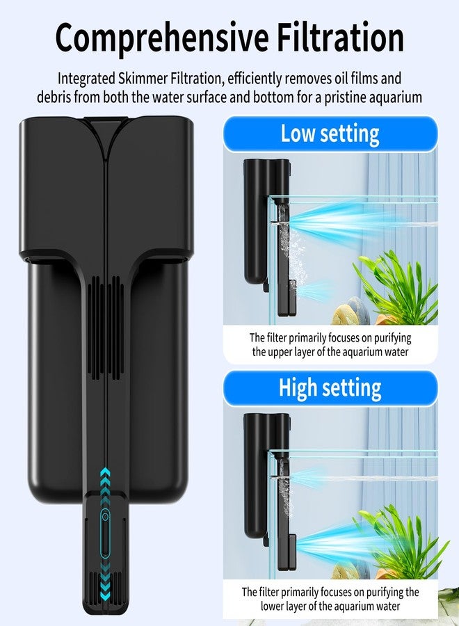 FKSC Hang On Back Aquarium Filter Up 10 Gallons Fish Tanks, 3-Stage Multi-Stage Filtration with Surface Skimmer, Ultra Quiet HOB Power Waterfall Filter for Freshwater - Image 3