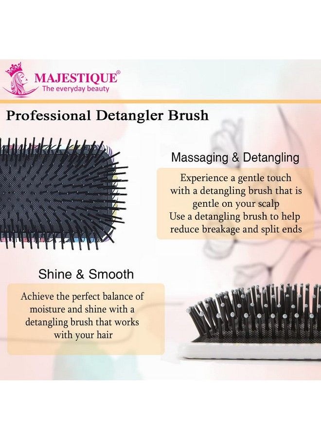 MAJESTIQUE Detangler Brush Hair Brushes For Women Detangling Brush For Curly Hair Detangle Brush Majestique Hair Detangler Brush For Thick Hair Womens Hair Brush For Curly Hair Brush For Styling  - Image 4