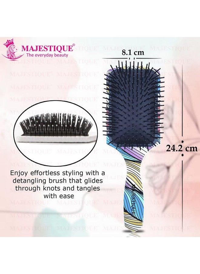 MAJESTIQUE Detangler Brush Hair Brushes For Women Detangling Brush For Curly Hair Detangle Brush Majestique Hair Detangler Brush For Thick Hair Womens Hair Brush For Curly Hair Brush For Styling  - Image 3