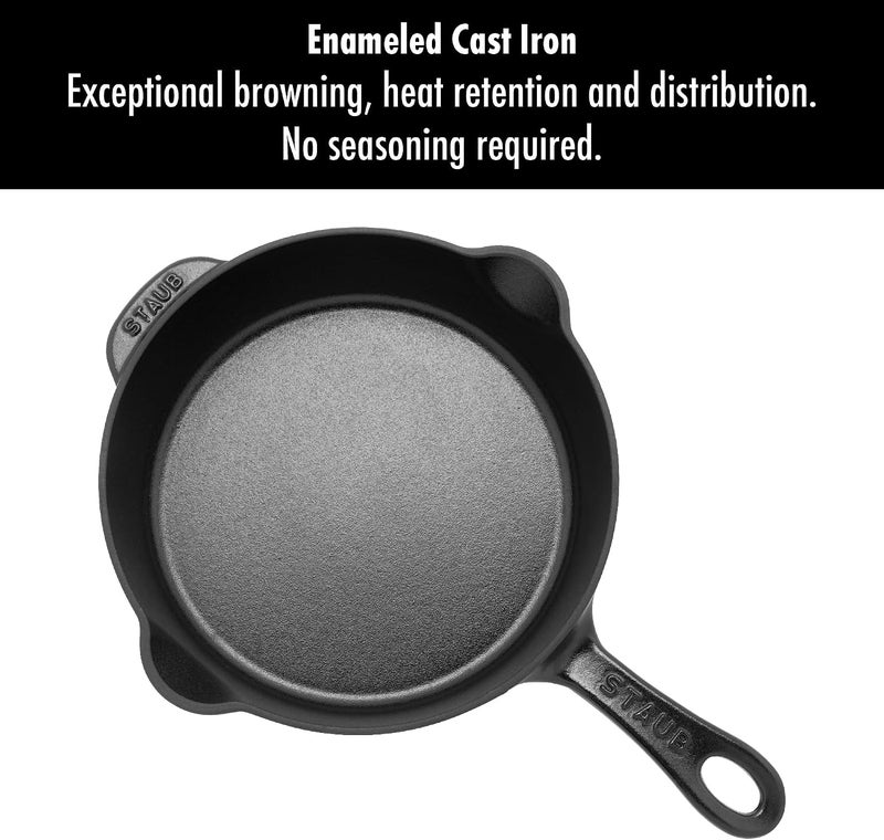 STAUB 8.5-Inch Cast Iron Traditional Deep Skillet - Black - Image 5