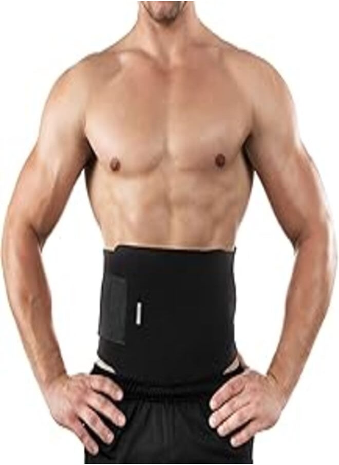 OR Waist Trimmer Trainer Belt Lifting Bodyshaper Brace Tummy Fat Burner For Fitness Weight Loss Adjustable Size Low Back Lumbar Support for Men and Women- Black 