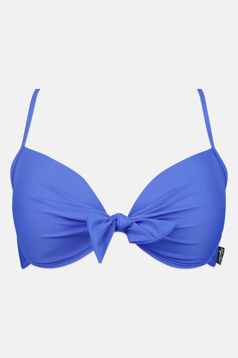 RIP CURL Women Plain Padded Bikini Top, Blue - Image 2