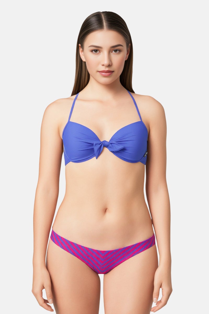 RIP CURL Women Plain Padded Bikini Top, Blue - Image 1