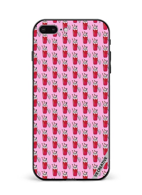 Protective Case Cover For Apple iPhone 7 Plus/8 Plus Ice Cream Glass Drink Design Multicolour