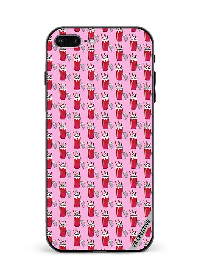 Protective Case Cover For Apple iPhone 7 Plus/8 Plus Ice Cream Glass Drink Design Multicolour