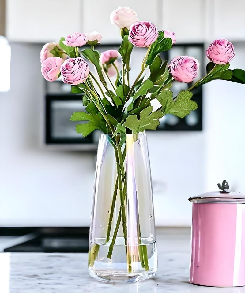 Relanta ™ Flower Glass Vase for Decor | vases for Home Decor - Clear Glass Centerpieces vases Living Room Kitchen,Office,Wedding - Image 1