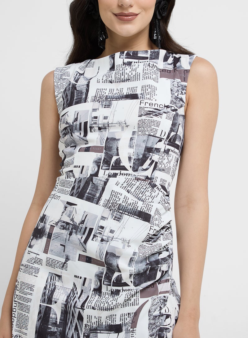 Printed Sleeveless Dress