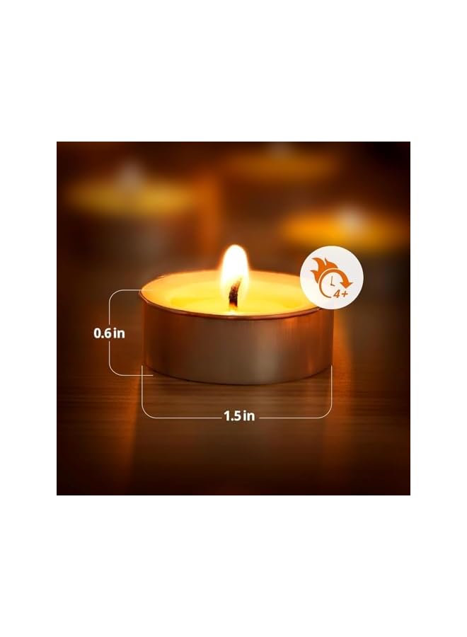 S-TOP 100 Pack Tea Lights Candles, Tealight Candles,White Smokeless Dripless Long Lasting Tea Light Candles,Tea Candles for | Weddings | Party | Shabbat | Home Decorative Tealights - Image 2