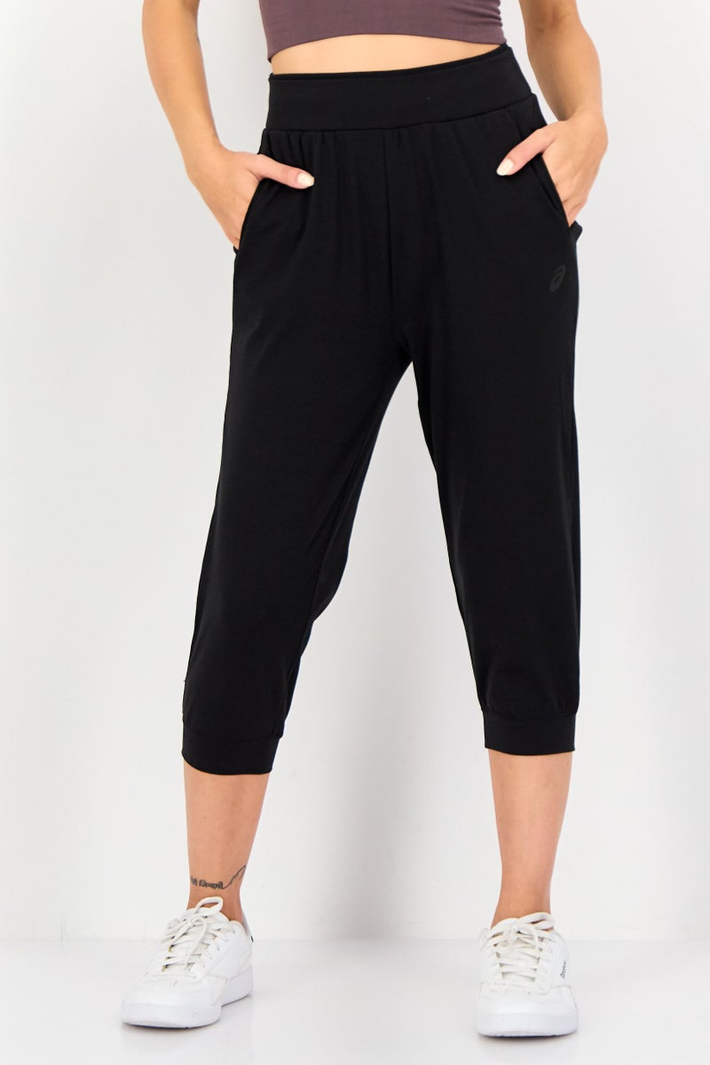 asics Women Sportswear Fit Brand Logo Training Track Pants, Black - Image 1