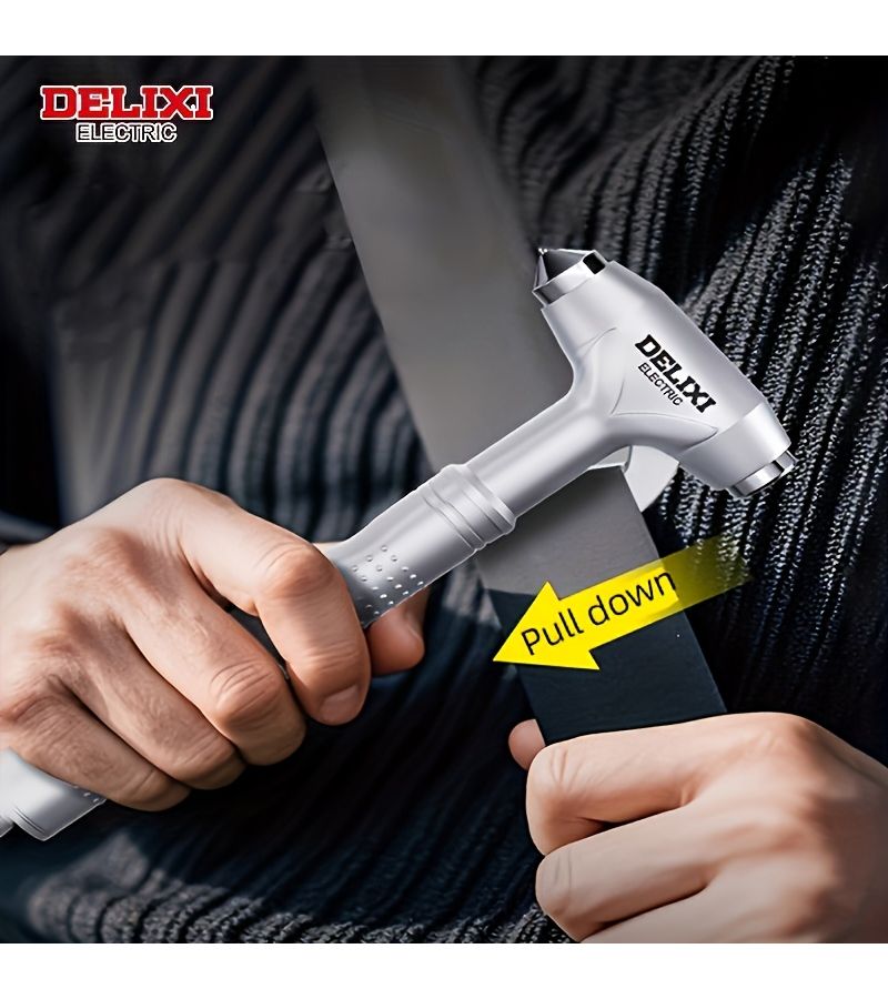 7 Inch Heavy Duty Steel Car Safety Hammer With Glass Breaker And Seatbelt Cutter Multi Function Emergency Escape Tool For Auto Accidents - Image 4