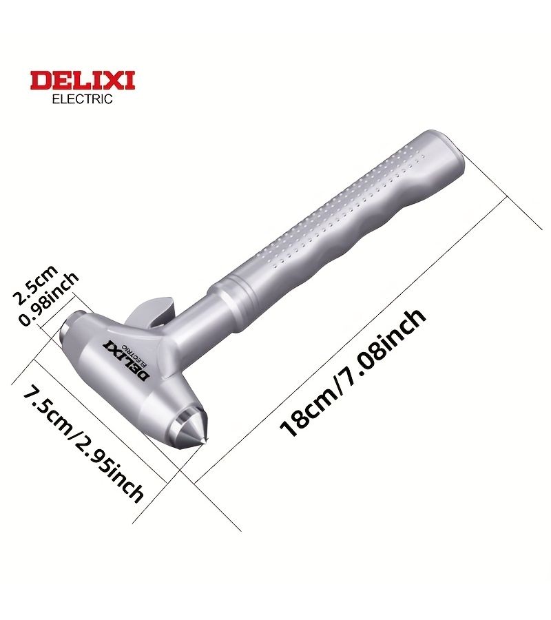 7 Inch Heavy Duty Steel Car Safety Hammer With Glass Breaker And Seatbelt Cutter Multi Function Emergency Escape Tool For Auto Accidents - Image 2