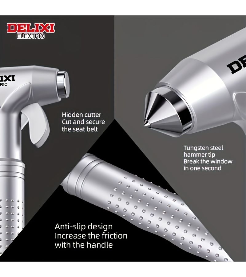 7 Inch Heavy Duty Steel Car Safety Hammer With Glass Breaker And Seatbelt Cutter Multi Function Emergency Escape Tool For Auto Accidents - Image 5