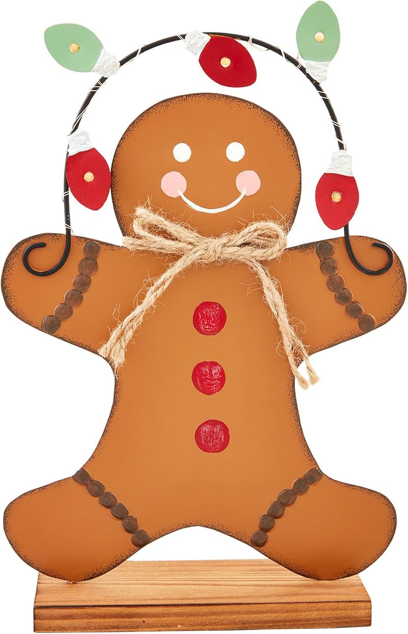 Tin Gingerbread Sitter, Small, 10" x 8"